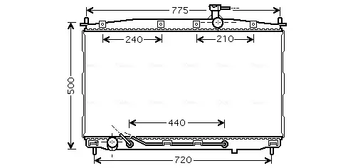 Радіатор охолодження HYUNDAI Santa Fe II (CM) (вир-во AVA) AVA COOLING HY2174 (фото 1)
