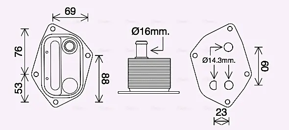 Радіатор масляний HYUNDAI ACCENT/ KIA CERATO (2004) (вир-во AVA) AVA COOLING HY3459 (фото 1)