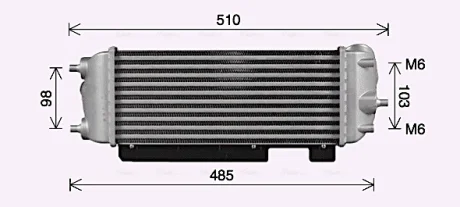 AVA HYUNDAI Інтеркулер ix35 2.0 CRDi 09-, KIA AVA COOLING HY4485