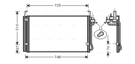 Радіатор кондиціонера Hyundai Terracan (01-), Trajet (99-) AVA AVA COOLING HY5071D