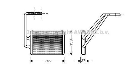 Радіатор обігрівача салону Hyundai Elantra(00-), Coupe (01-) AVA AVA COOLING HY6121