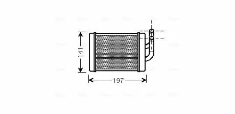 Радіатор обігрівача салону Hyundai H-100, Porter 2.5D (94-)  AVA AVA COOLING HY6158