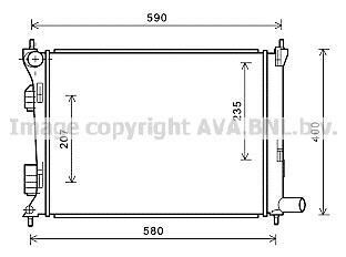 Радіатор охолодження двигуна Accent IV 1.4 i CVVT 11/10-(AVA) AVA COOLING HYA2277