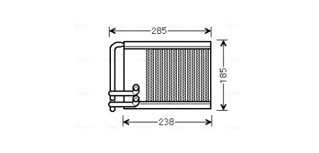 Радіатор обігрівача HYUNDAI Sonata V (NF) (вир-во AVA) AVA COOLING HYA6317