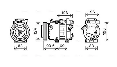 Компресор кондиціонера HYUNDAI I30/ KIA CEED (2007) (AVA) AVA COOLING HYAK238