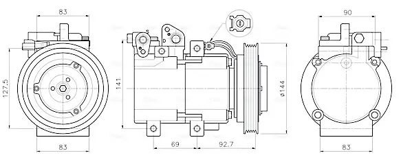 Компресор кондиціонера Hyundai Terracan (01-) 2.9 CRDI AVA AVA COOLING HYAK605 (фото 1)