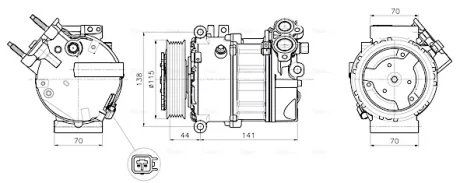 AVA LAND ROVER Компресор кондиціонера DISCOVERY IV 5.0 V8 09-, RANGE ROVER III 4.4 D, 5.0 09-, RANGE ROVER SPORT I 5.0 09-, JAGUAR AVA COOLING JRAK061