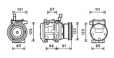 Компресор кондиціонера TUCSON/SPORTAGE III 2.0i (вир-во AVA) AVA COOLING KAAK145 (фото 1)