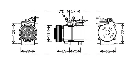 Компресор кондиціонера KIA Sorento I (02-) 2.5CRDi AVA AVA COOLING KAK137