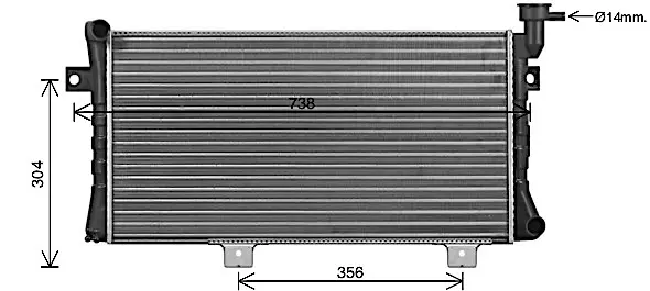 Радіатор охолодження 21214 (інж) алюм (пр-во NISSENS) AVA AVA COOLING LA2024 (фото 1)