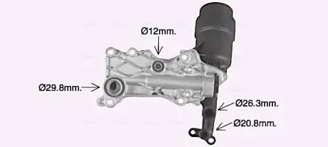 Радіатор масляний MERCEDES C-CLASS W 204 (07-) в сб. (AVA) AVA COOLING MS3741H