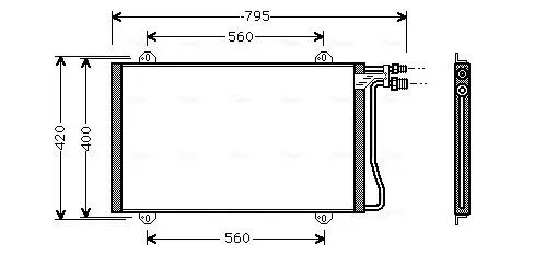 Конденсор кондиціонера MB SPRINT W901 MT/AT 95- (Ava) AVA COOLING MS5219 (фото 1)