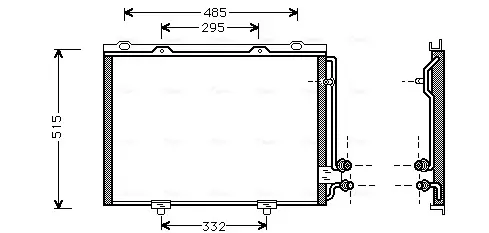 Конденсор кондиціонера MB W210 E-CLASS MT/AT 95- (вир-во AVA) AVA COOLING MS5232 (фото 1)