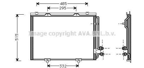 Конденсор кондиционера MB W210 E-CLASS MT/AT 95- (AVA) AVA COOLING MS5232