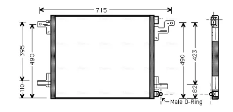 Радіатор кондиціонера MB ML W163 (98-) AVA AVA COOLING MS5377