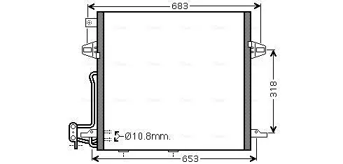 Конденсатор кондиціонера MERCEDES GL,ML-CLASS W 164 (06-) (вир-во AVA) AVA COOLING MS5406D (фото 1)