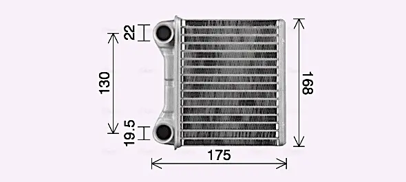 Радіатор обігрівача салону MB ML164 GL164 rear heater AVA AVA COOLING MS6762 (фото 1)