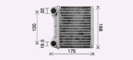 Радіатор обігрівача салону MB ML164 GL164 rear heater AVA AVA COOLING MS6762