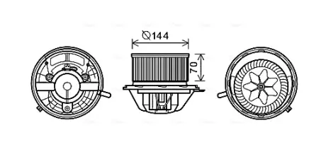 Вентилятор обігрівача салону MB A-class 169 04>12, B-class 245 05>11 AC+ AVA AVA COOLING MS8607