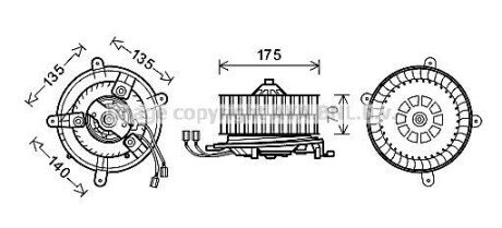 Вентилятор отопителя салона MB E-class (W210) (95-03) AVA AVA COOLING MS8610 (фото 1)