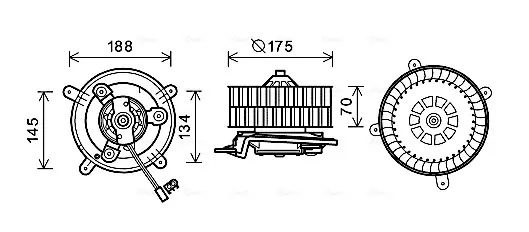 Вентилятор обігрівача салону Mercedes-Benz E-class (W210) (96-03) auto AC AVA AVA COOLING MS8621 (фото 1)