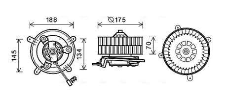 Вентилятор обігрівача салону Mercedes-Benz E-class (W210) (96-03) auto AC AVA AVA COOLING MS8621