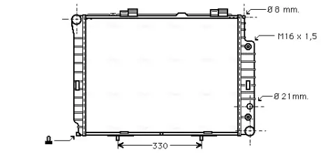 Радіатор охолодження двигуна MB E-class (W210) 2,0i 2,3i 2,4i 2,6i 2,8i 3,2i 5AT AVA AVA COOLING MSA2214