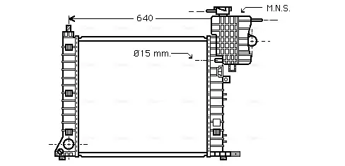 Радіатор охолодження двигуна MB Vito V638 2,3d 2,2d MT AVA AVA COOLING MSA2264 (фото 1)