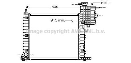 Радіатор охолодження двигуна MB Vito V638 2,3d 2,2d MT AVA AVA COOLING MSA2264 (фото 1)