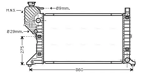 Радіатор, Система охолодження двигуна AVA COOLING MSA2300 (фото 1)