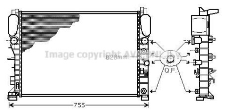 Радіатор, Система охолодження двигуна AVA COOLING MSA2341