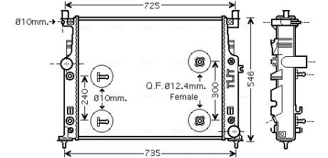 Радіатор охолодження MB W164/251 ML/GL/R AT 05(вир-во AVA) AVA COOLING MSA2436