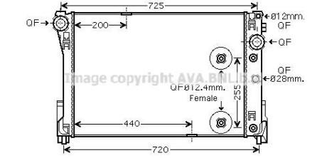 Радіатор, система охолодження двигуна AVA COOLING MSA2546 (фото 1)