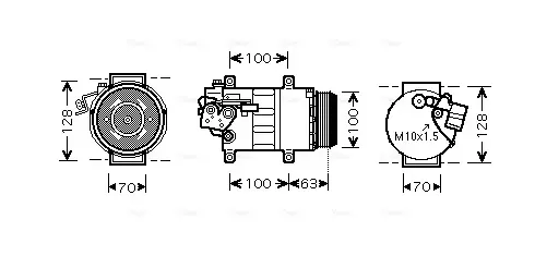 Компресор кондиціонера MB A-Class W169 (05-), B-Class W245 (05-) 2.0CDi AVA AVA COOLING MSAK404 (фото 1)