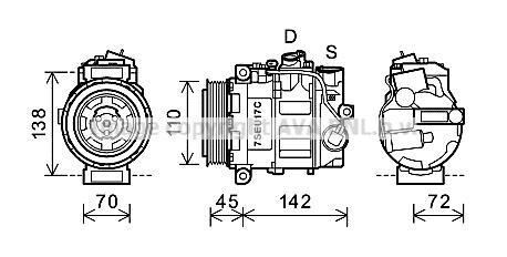 Компресор C180 2.0 i * (W203) 00-02 (AVA) AVA COOLING MSAK615