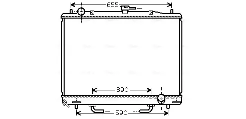 Радіатор охолодження MITSUBISHI PAJERO (06-) 3,0/3,8 АТ (вир-во AVA) AVA COOLING MT2170 (фото 1)