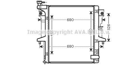 Радіатор охолодження MITSUBISHI L 200 (06-) 2.5 D механіка (AVA) AVA COOLING MTA2202