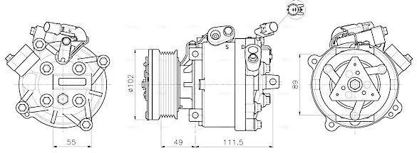 Компрессор кондиционера MITSUBISHI ASX/ LANCER (2007)- (AVA) AVA COOLING MTAK294 (фото 1)