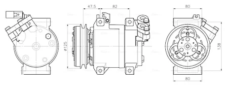Компресор кондиціонера Mitsubishi L200 (06-) 2.5DID AVA AVA COOLING MTAK295