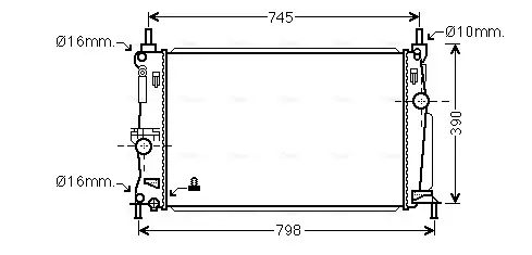 Радіатор охолодження двигуна Mazda 3 BL (09-) 1.6i АКПП AVA AVA COOLING MZ2254 (фото 1)