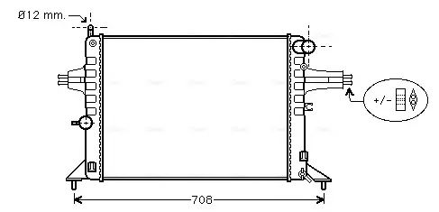 Радіатор ASTRA G 1.4 MT -AC 98- (вир-во AVA) AVA COOLING OL2272 (фото 1)