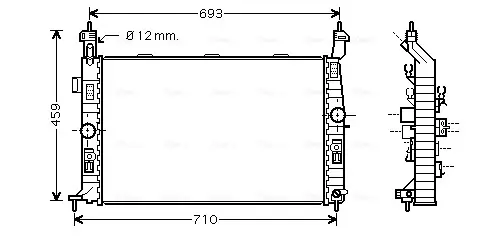 Радіатор, система охолодження двигуна AVA COOLING OL2345 (фото 1)
