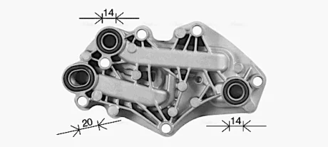 AVA OPEL Оливний радіатор (з корпусом) Astra J, K, Insignia, Mokka, Zafira Tourer, CHEVROLET, VAUXHALL AVA COOLING OL3742H