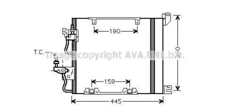 Конденсатор кондиціонера ASTRA H 17/19CTDI MT 04-(AVA) AVA COOLING OL5368D