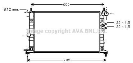 Радіатор охолодження двигуна VECTRA B MT 95-02 (Ava) AVA COOLING OLA2244 (фото 1)