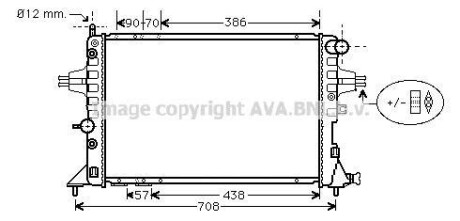 Радіатор охолодження двигуна ASTRAG/ZAFIRA AT +-AC 98- (Ava) AVA COOLING OLA2253