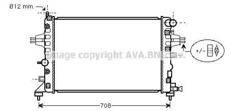 Радиатор охлаждения Astra -H 1.4i / 1.8i 02/04- (AVA) AVA COOLING OLA2362