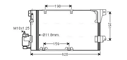 Радиатор кондиционера Opel Astra G (98-), Zafira (99-) AVA AVA COOLING OLA5251D (фото 1)