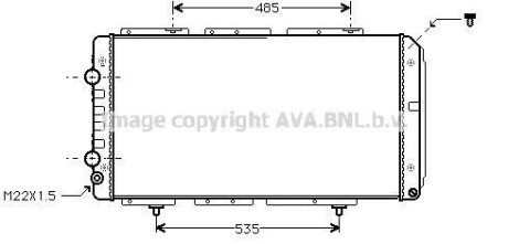 Радиатор охлаждения двигателя PSA Jumper Boxer, Fiat Ducato 2,0-2,8TD 02> MT-AT AVA COOLING PE2150