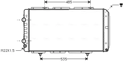 Радіатор охолодження двигуна PSA Jumper Boxer, Fiat Ducato 2,0-2,8TD 02> MT-AT AC+/- AVA AVA COOLING PE2150